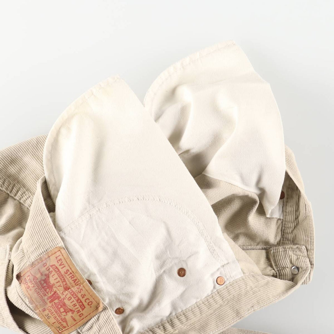 Levi's 505 Regular Fit Straight Leg Corduroy Pants, Men's, Size 35 cotton Beige type Vintage Second Hand