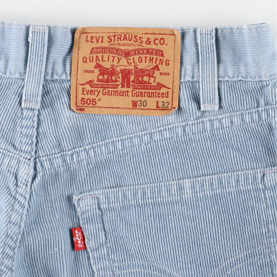 Levi's 505 Regular Fit Straight Leg Corduroy Pants, Men's, Size W30 cotton Blue type light blue Vintage Second Hand
