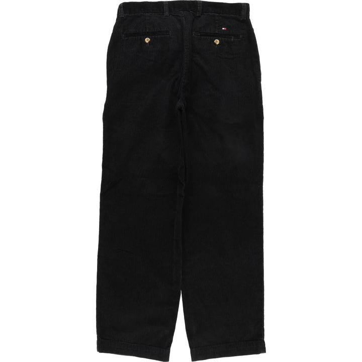 Vintage 90'S Tommy Hilfiger Two-pleat Corduroy Pants, Men's Size W32 cotton black type Vintage Second Hand
