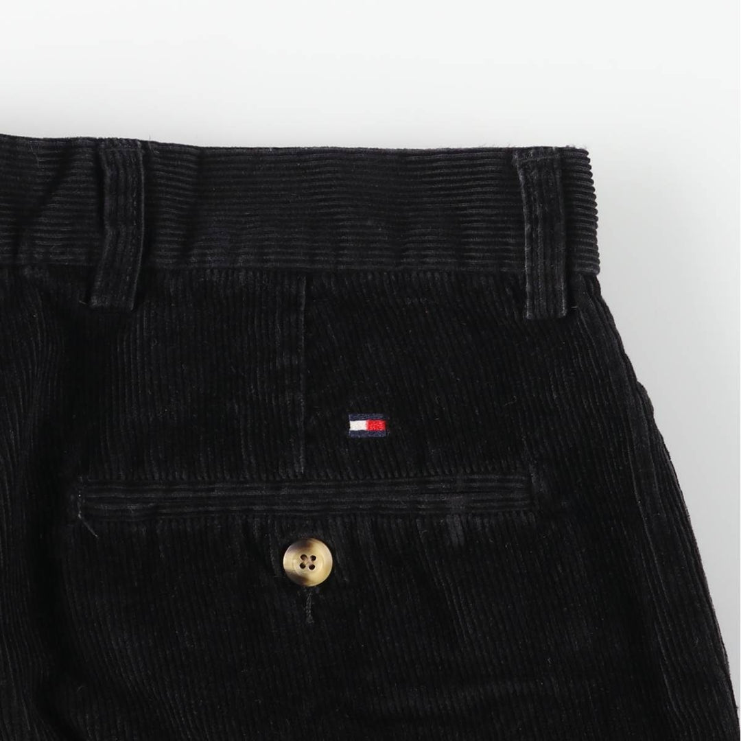 Vintage 90'S Tommy Hilfiger Two-pleat Corduroy Pants, Men's Size W32 cotton black type Vintage Second Hand