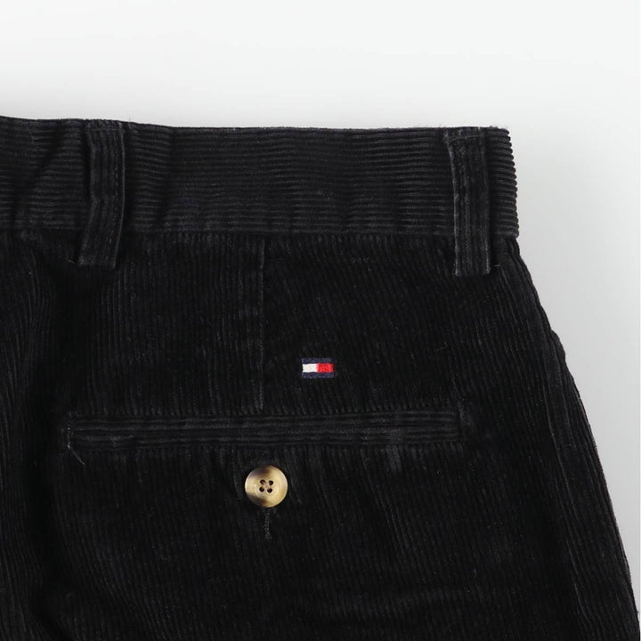 Vintage 90'S Tommy Hilfiger Two-pleat Corduroy Pants, Men's Size W32 cotton black type Vintage Second Hand