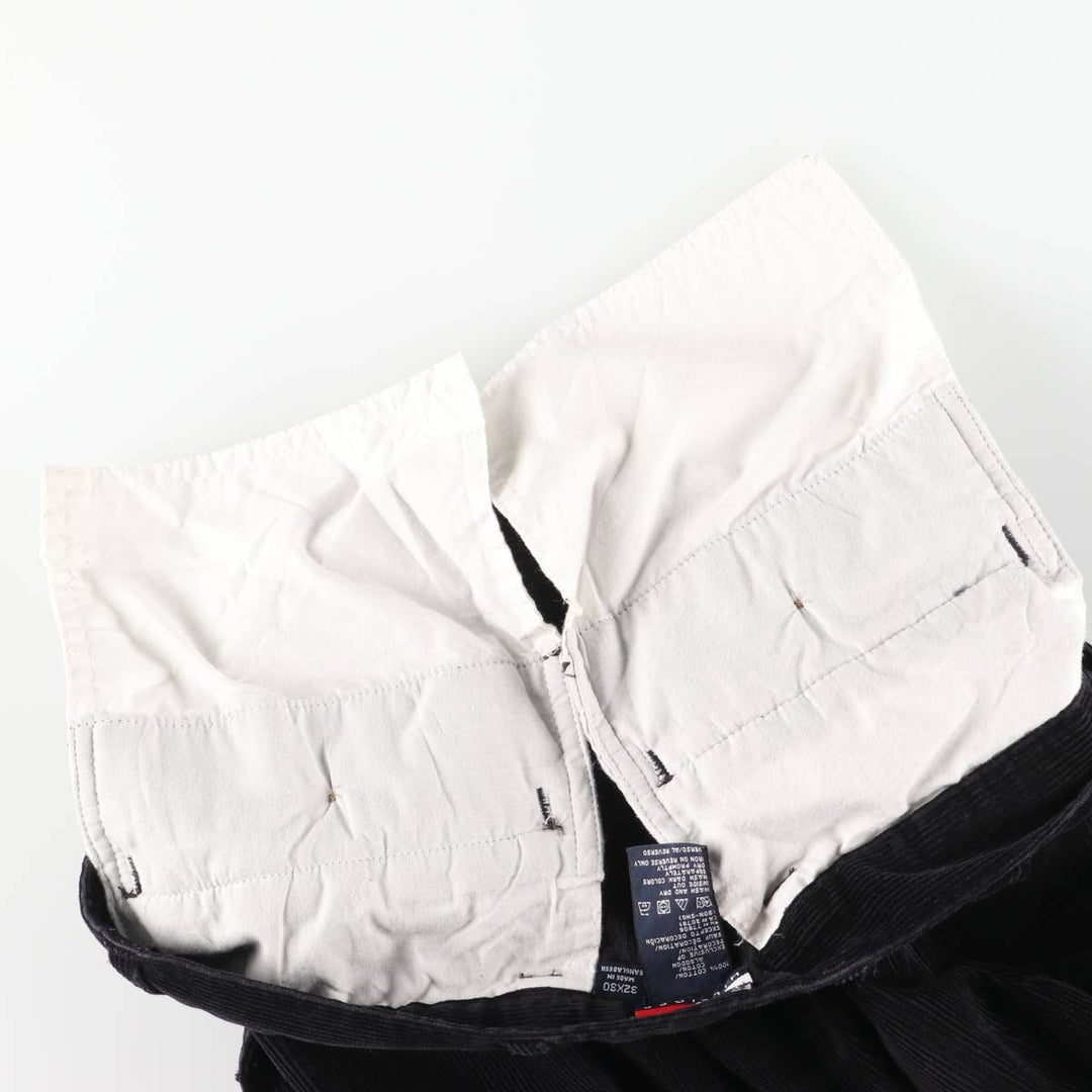 Vintage 90'S Tommy Hilfiger Two-pleat Corduroy Pants, Men's Size W32 cotton black type Vintage Second Hand