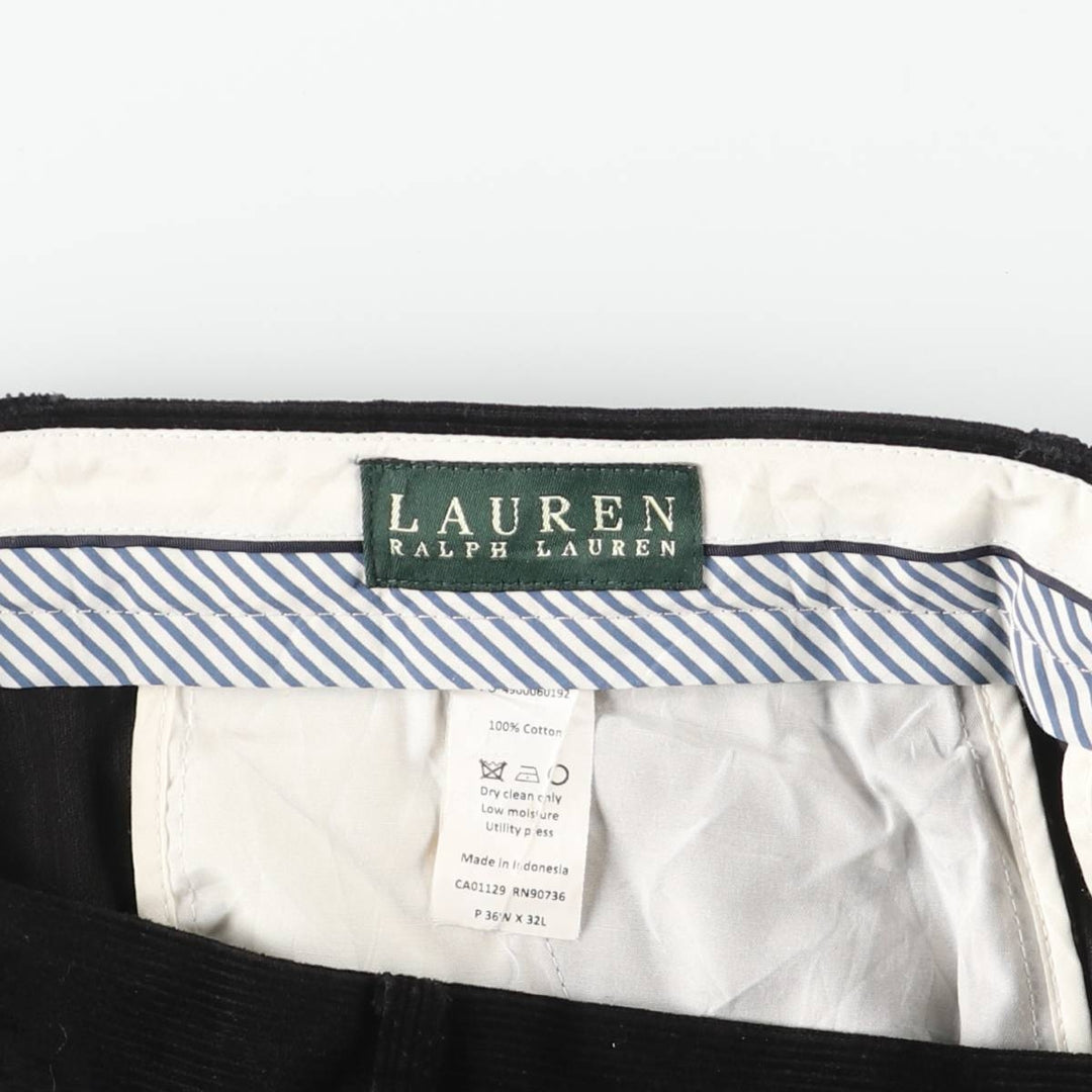 Ralph Lauren Lauren corduroy pants, men's size W37 cotton dark chocolate Vintage Second Hand