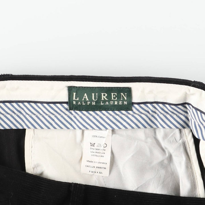 Ralph Lauren Lauren corduroy pants, men's size W37 cotton dark chocolate Vintage Second Hand