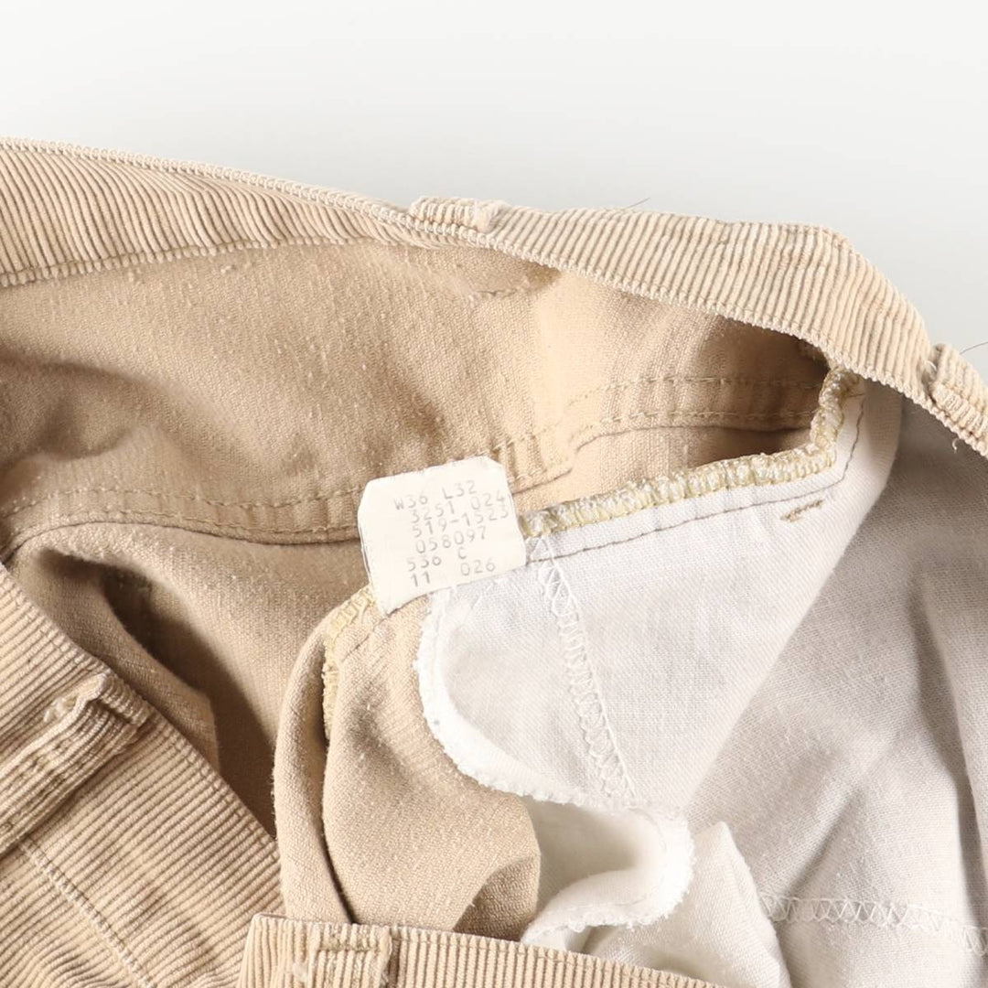 Levi's 519-1523 Corduroy Pants, Men's, Size 36 unclear Beige type Vintage Second Hand