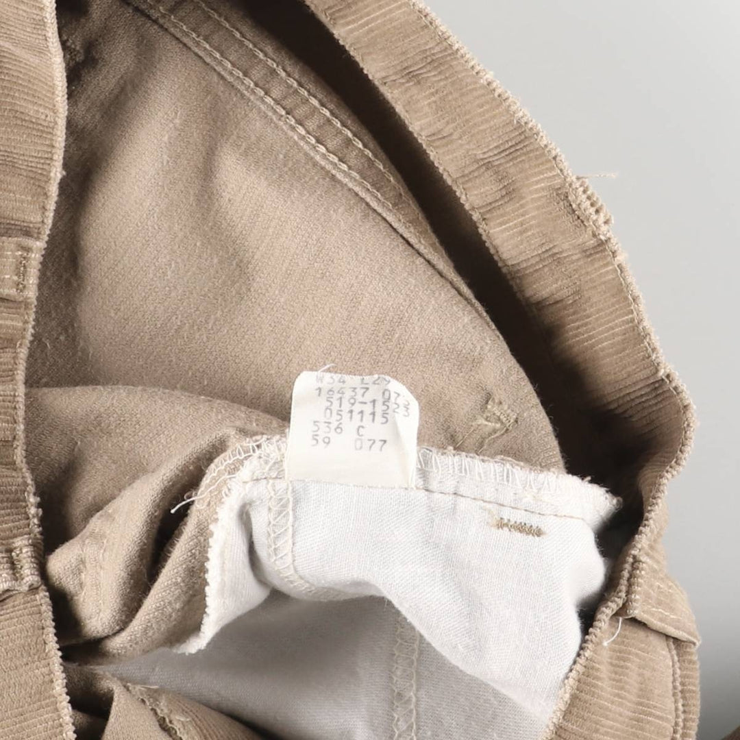 Levi's 519-1523 Corduroy Pants, Men's, Size W32 unclear Beige type Vintage Second Hand
