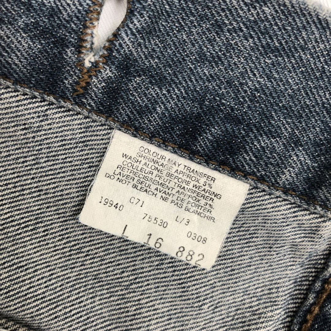 Levi's 75530-0308 Denim Vest, Made in Canada, Men's Size L (approx.), Vintage. cotton blue type Vintage Second Hand