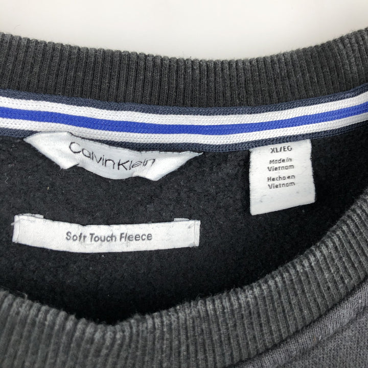 Calvin Klein logo sweatshirt, men's size XL cotton black type Vintage Second Hand