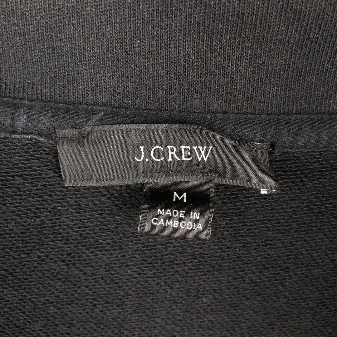 J.Crew Half-Zip Sweatshirt, Men's Size Medium cotton black type Vintage Second Hand