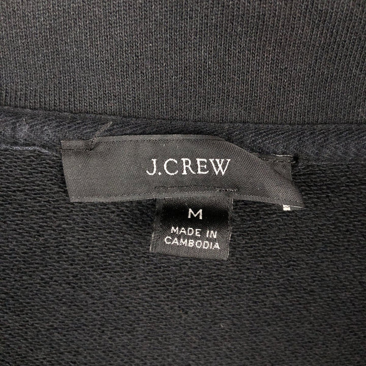J.Crew Half-Zip Sweatshirt, Men's Size Medium cotton black type Vintage Second Hand
