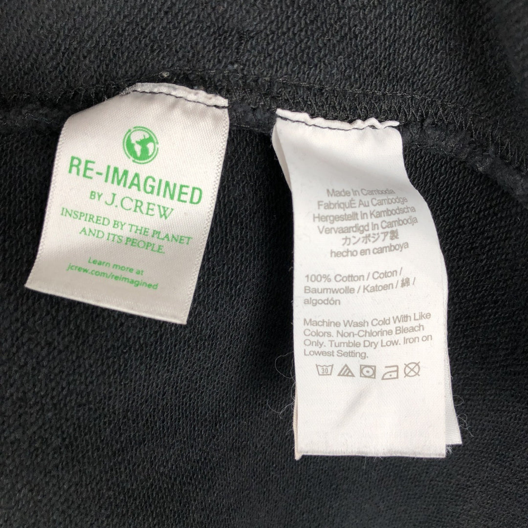 J.Crew Half-Zip Sweatshirt, Men's Size Medium cotton black type Vintage Second Hand