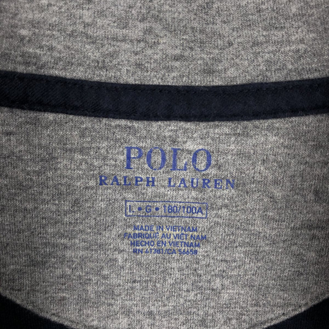 Ralph Lauren POLO RALPH LAUREN Half-zip sweatshirt, sweatshirt, men's size L cotton navy blue type Vintage Second Hand