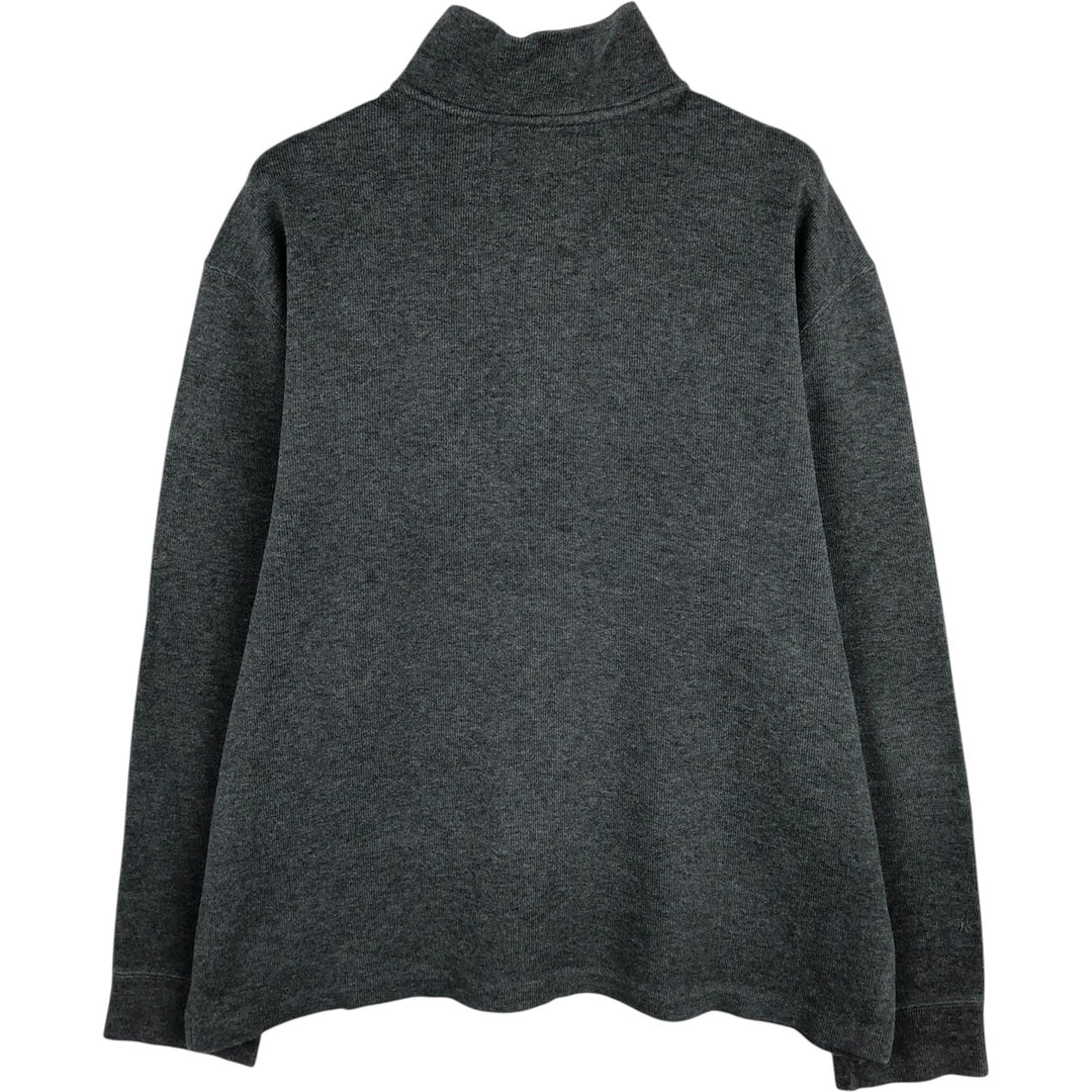 Ralph Lauren POLO by Ralph Lauren Half-Zip Sweatshirt, Men's Size L cotton Charcoal Vintage Second Hand