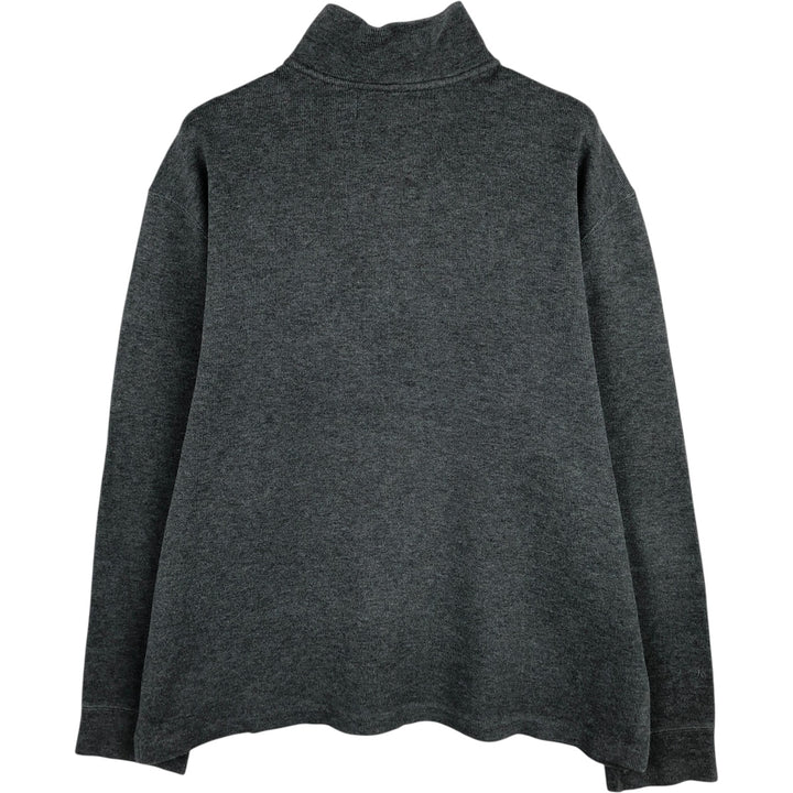 Ralph Lauren POLO by Ralph Lauren Half-Zip Sweatshirt, Men's Size L cotton Charcoal Vintage Second Hand