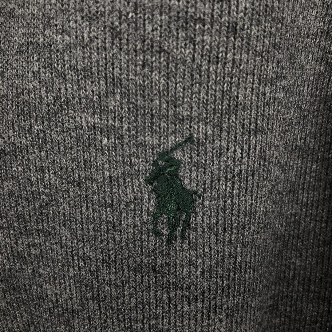 Ralph Lauren POLO by Ralph Lauren Half-Zip Sweatshirt, Men's Size L cotton Charcoal Vintage Second Hand