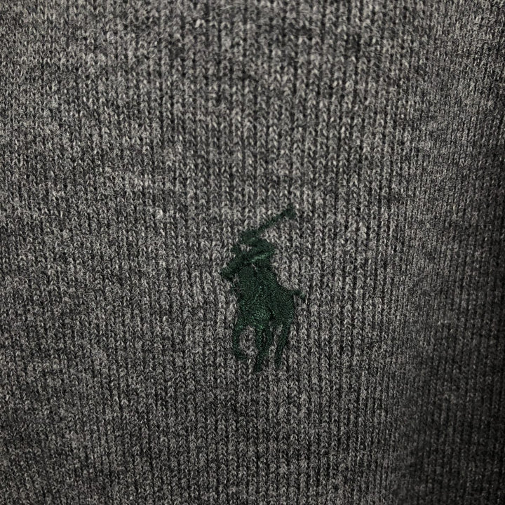 Ralph Lauren POLO by Ralph Lauren Half-Zip Sweatshirt, Men's Size L cotton Charcoal Vintage Second Hand