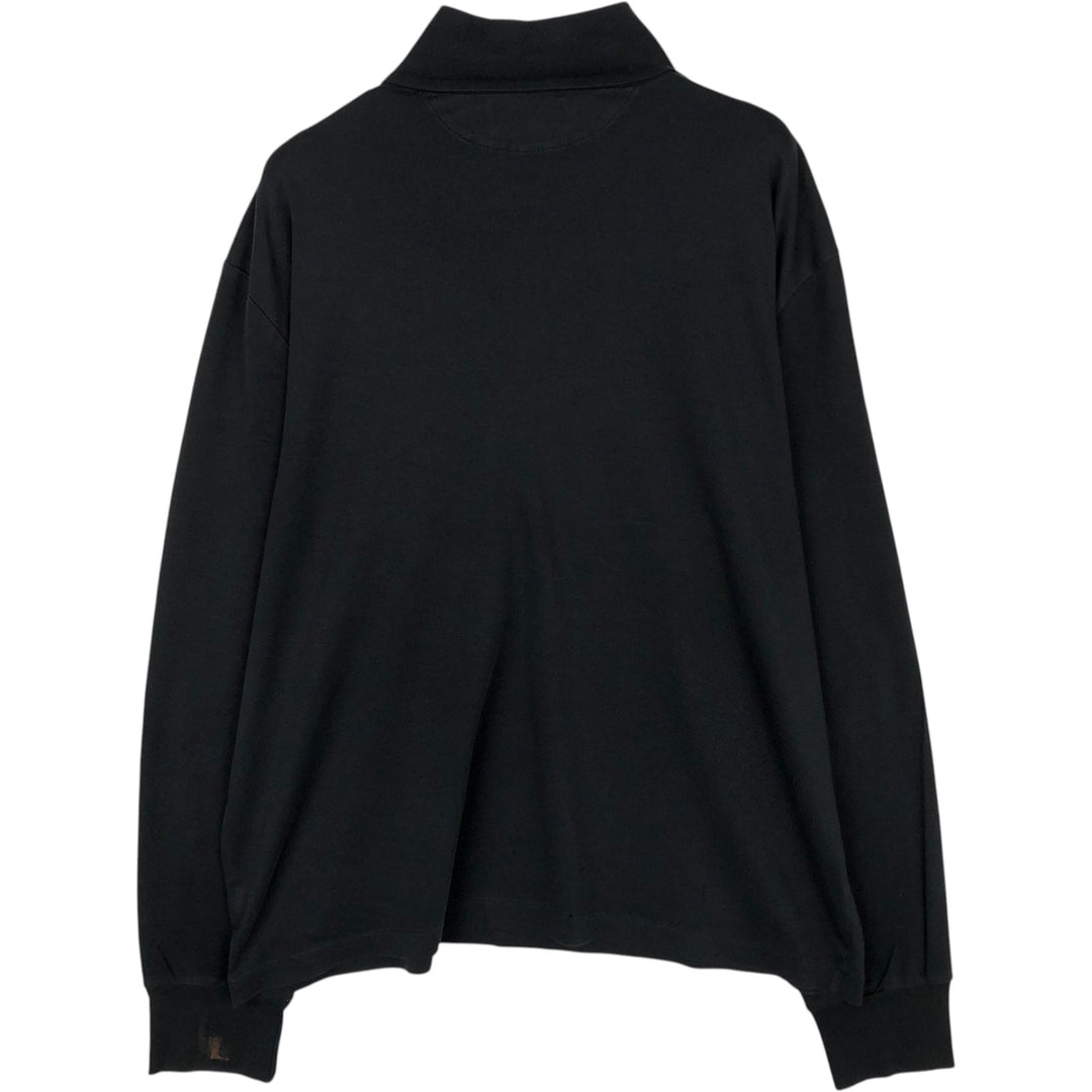 Ralph Lauren POLO RALPH LAUREN Half-Zip Long T-Shirt, Men's XL cotton black type Vintage Second Hand