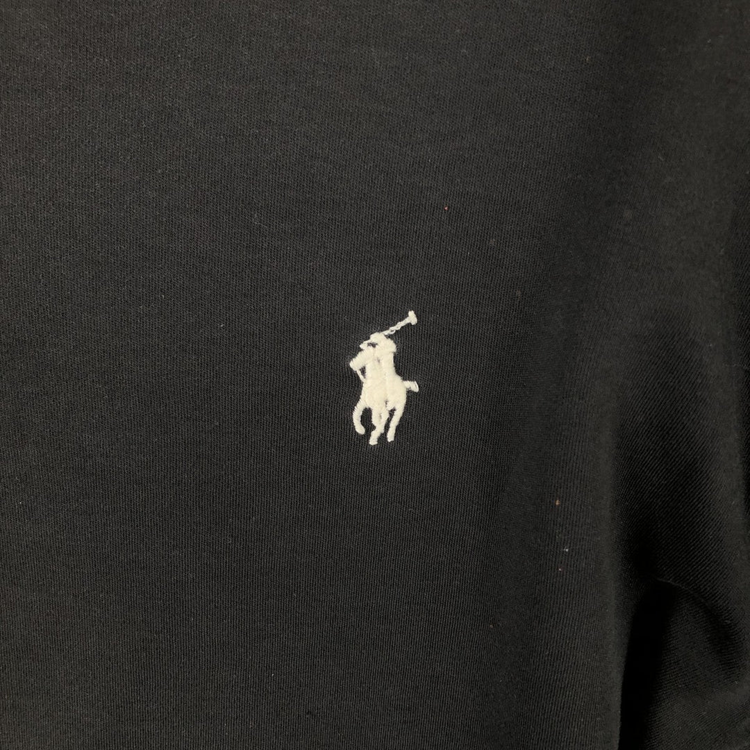 Ralph Lauren POLO RALPH LAUREN Half-Zip Long T-Shirt, Men's XL cotton black type Vintage Second Hand