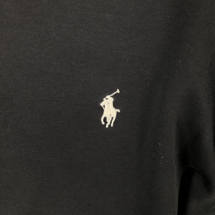 Ralph Lauren POLO RALPH LAUREN Half-Zip Long T-Shirt, Men's XL cotton black type Vintage Second Hand