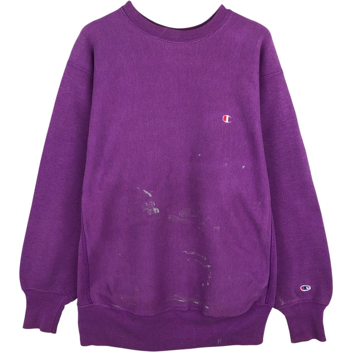 Vintage 90'S Champion Reverse Weave One-Point Logo Sweatshirt, Made in USA, Men's Size XL cotton purple type Vintage Second Hand