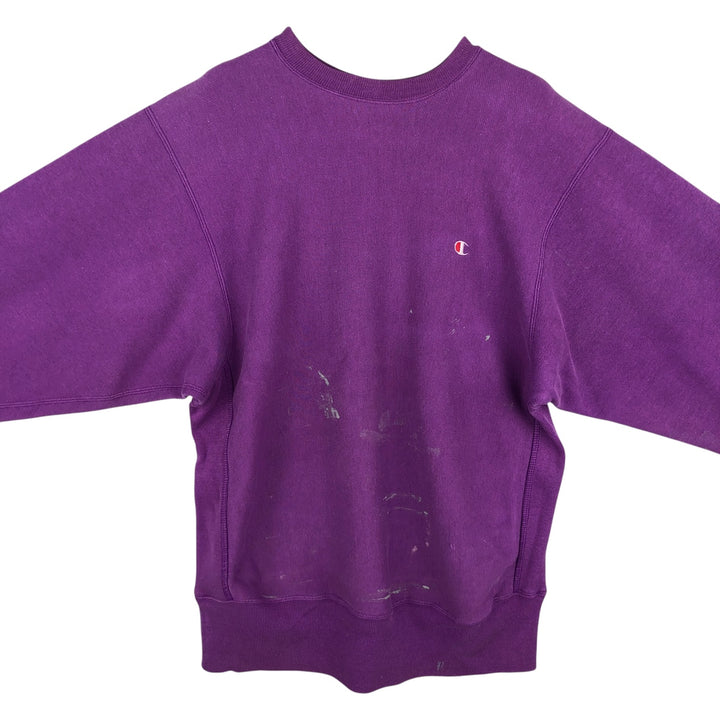 Vintage 90'S Champion Reverse Weave One-Point Logo Sweatshirt, Made in USA, Men's Size XL cotton purple type Vintage Second Hand