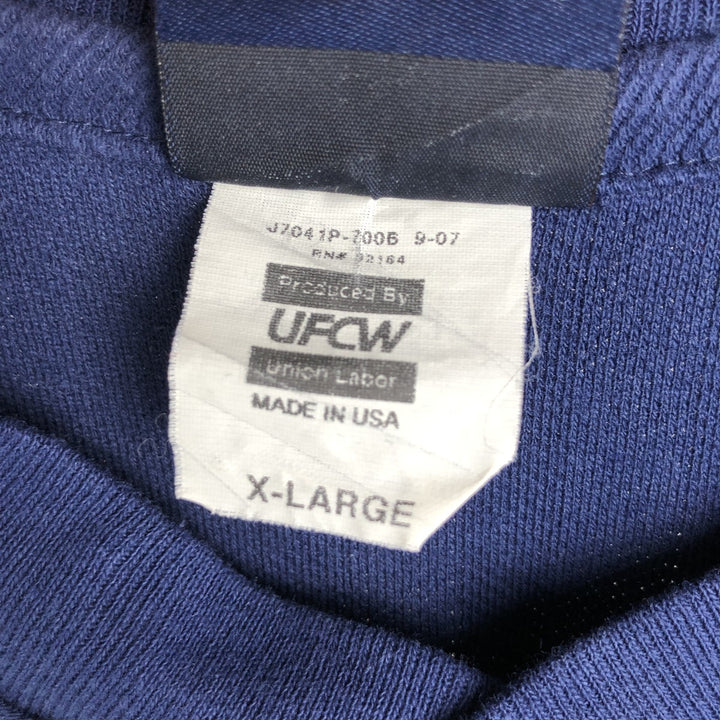 King Louie Herringbone Henley Sweatshirt, Made in USA, Men's XL cotton navy blue type Vintage Second Hand