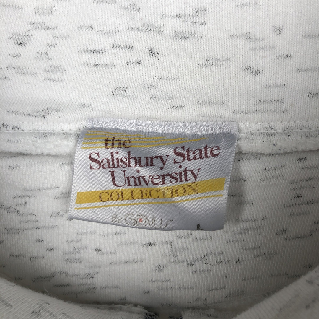GENUS College Half-Zip Sweatshirt, Made in USA, Men's Size L polyester white type Vintage Second Hand