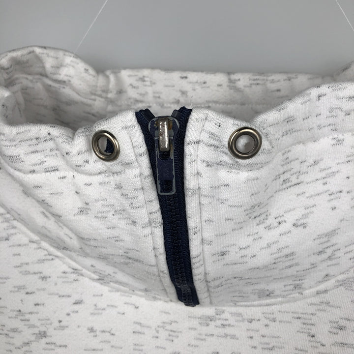 GENUS College Half-Zip Sweatshirt, Made in USA, Men's Size L polyester white type Vintage Second Hand