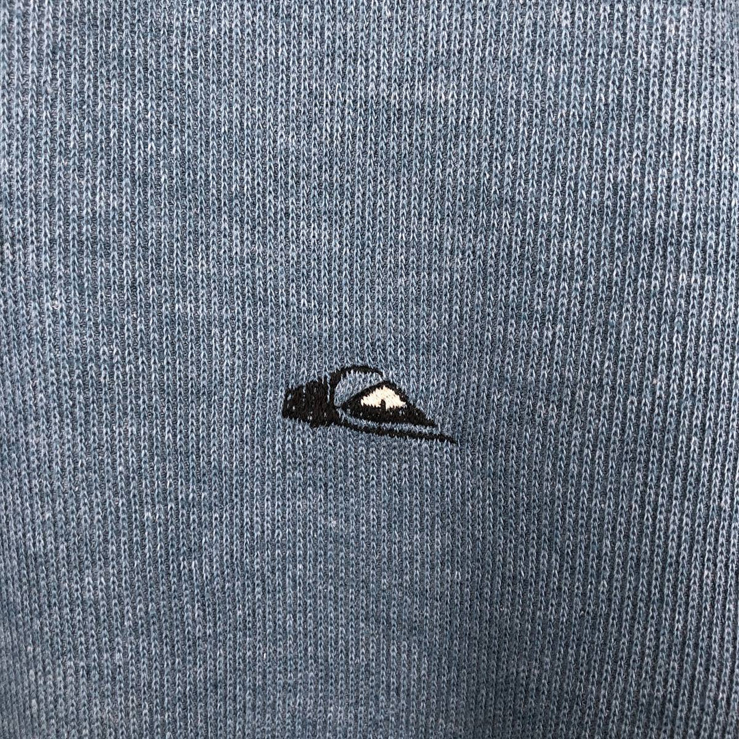 QUIKSILVER Long Sleeve Polo Shirt, Men's Size L unclear Blue type light blue Vintage Second Hand