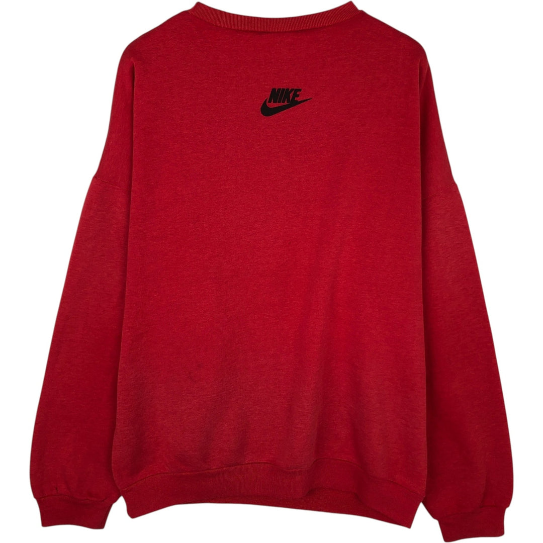 Vintage 90'S Nike silver tag print sweatshirt, made in Australia, size L, men's polyester red type Vintage Second Hand