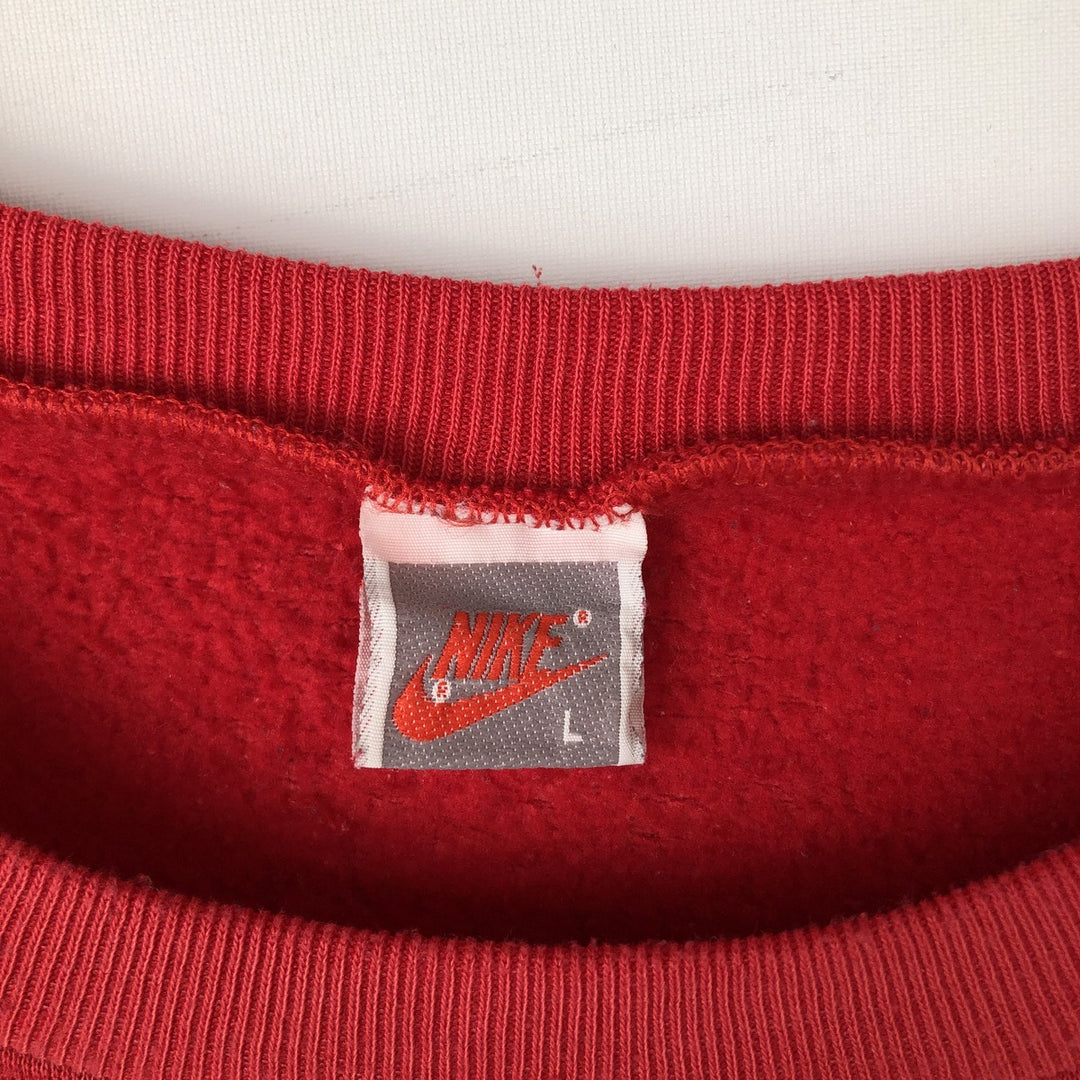 Vintage 90'S Nike silver tag print sweatshirt, made in Australia, size L, men's polyester red type Vintage Second Hand