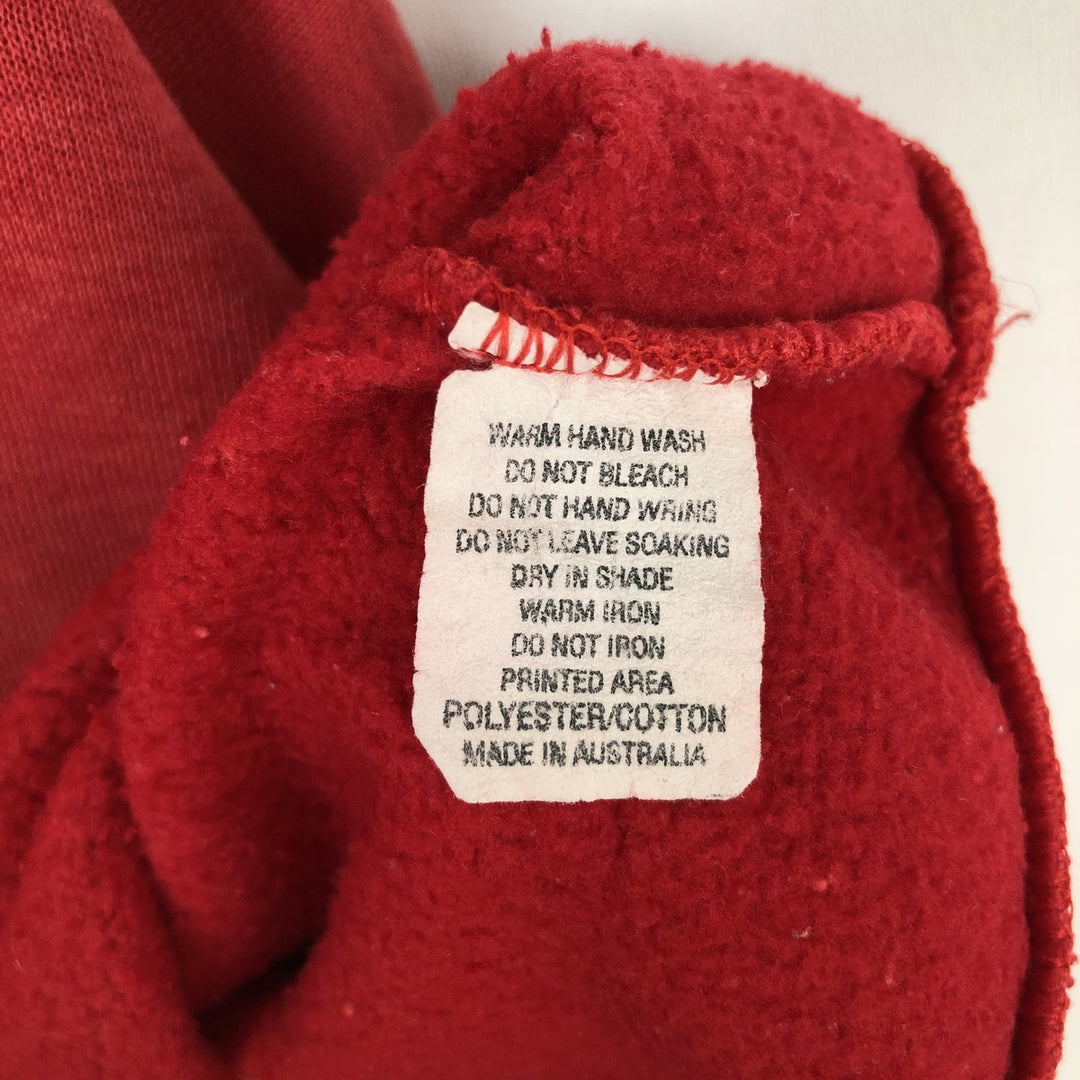Vintage 90'S Nike silver tag print sweatshirt, made in Australia, size L, men's polyester red type Vintage Second Hand