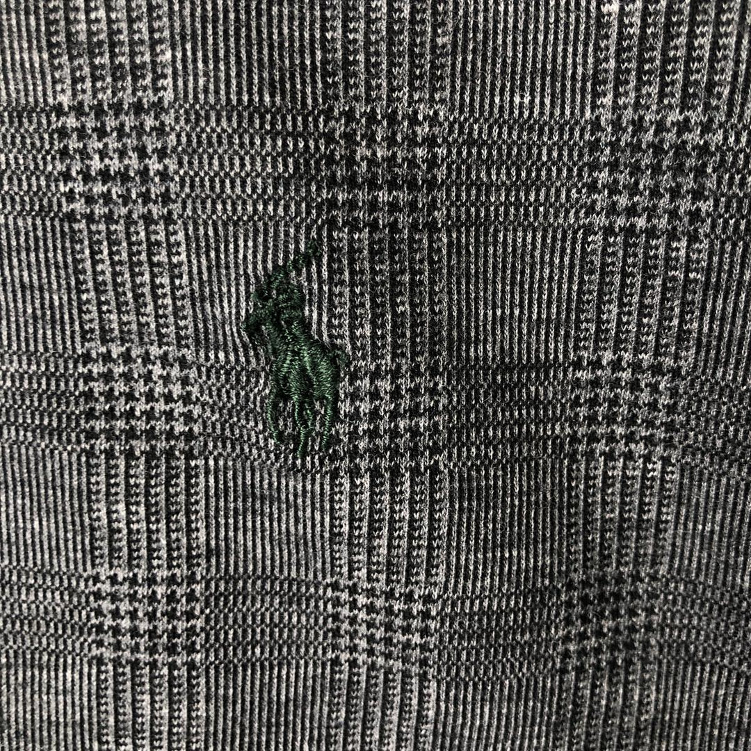 Ralph Lauren POLO by Ralph Lauren long-sleeved checked polo shirt, men's size M Pima Cotton gray type Vintage Second Hand