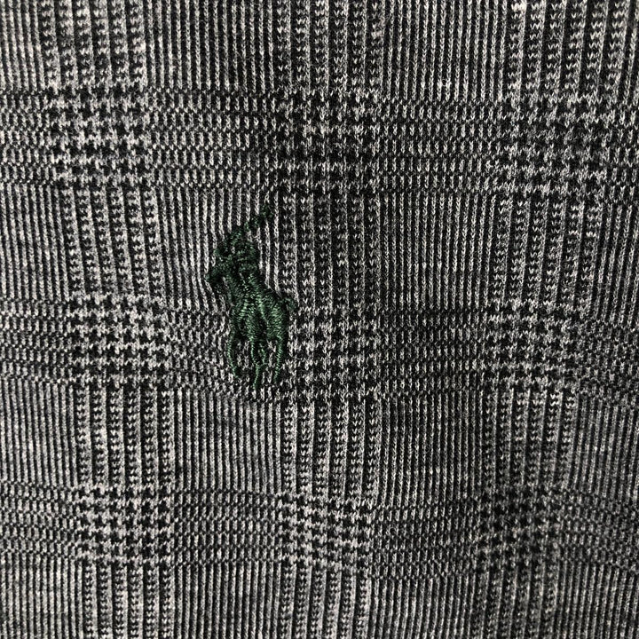 Ralph Lauren POLO by Ralph Lauren long-sleeved checked polo shirt, men's size M Pima Cotton gray type Vintage Second Hand