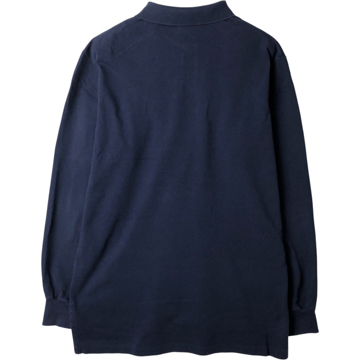 Ralph Lauren POLO by Ralph Lauren long sleeve polo shirt, men's size L unclear navy blue type Vintage Second Hand