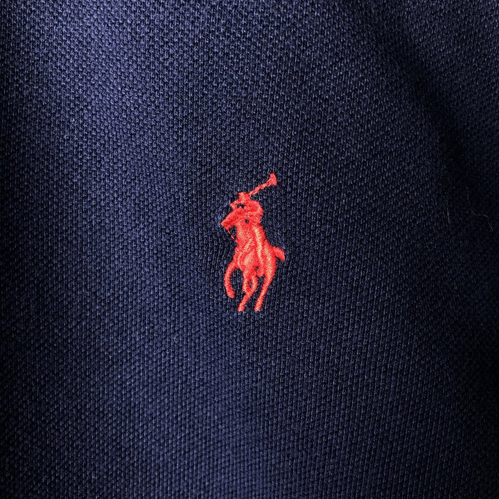 Ralph Lauren POLO by Ralph Lauren long sleeve polo shirt, men's size L unclear navy blue type Vintage Second Hand