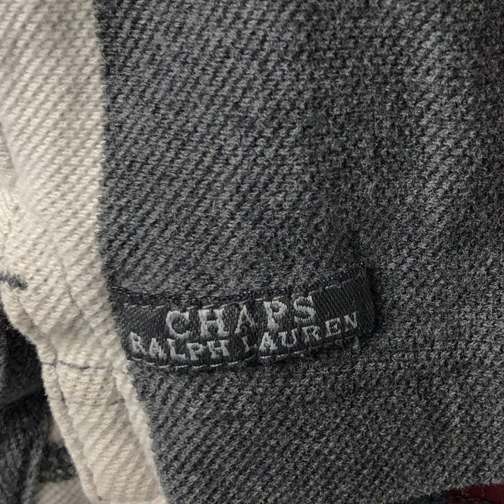Ralph Lauren Chaps Long Sleeve Striped Polo Shirt, Men's XL cotton gray type Vintage Second Hand