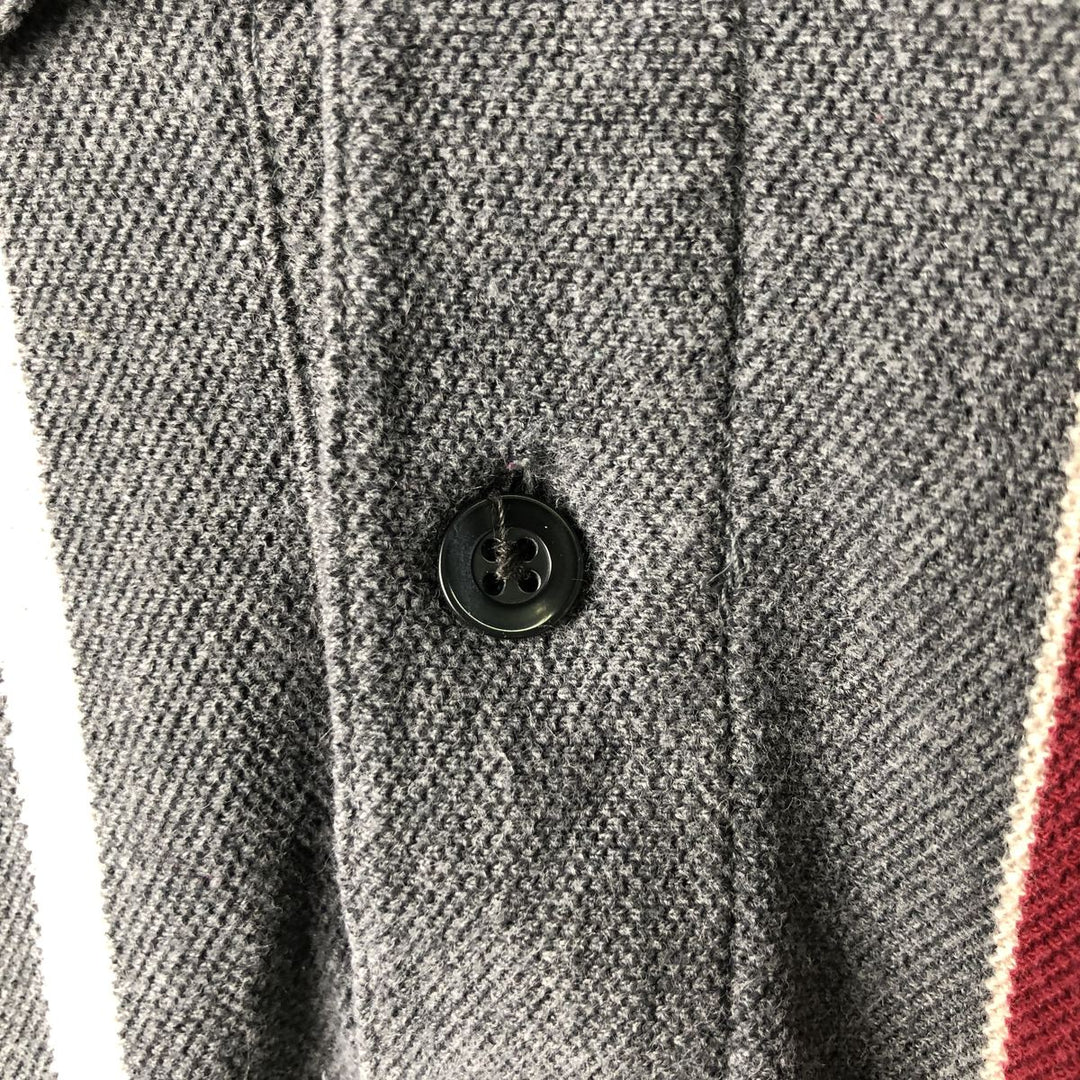 Ralph Lauren Chaps Long Sleeve Striped Polo Shirt, Men's XL cotton gray type Vintage Second Hand
