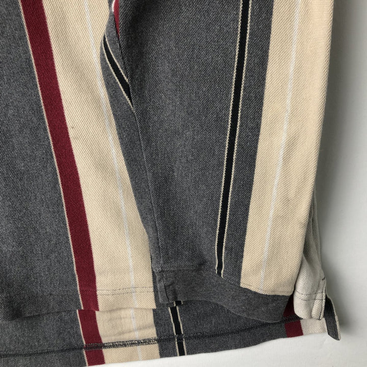 Ralph Lauren Chaps Long Sleeve Striped Polo Shirt, Men's XL cotton gray type Vintage Second Hand