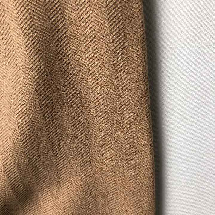 Ralph Lauren POLO GOLF herringbone long-sleeved polo shirt, men's size M Pima Cotton Camel type Vintage Second Hand