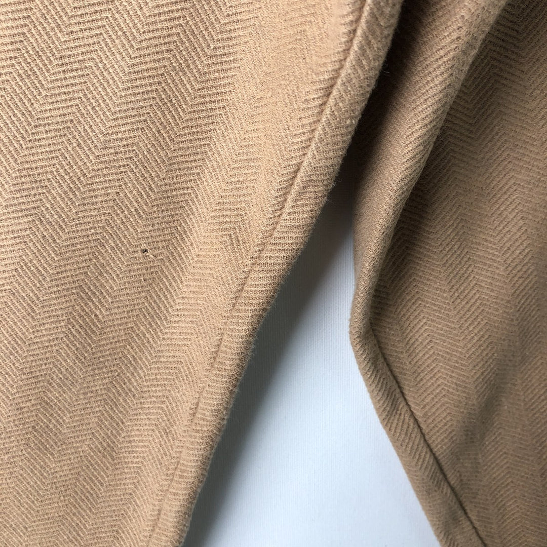 Ralph Lauren POLO GOLF herringbone long-sleeved polo shirt, men's size M Pima Cotton Camel type Vintage Second Hand