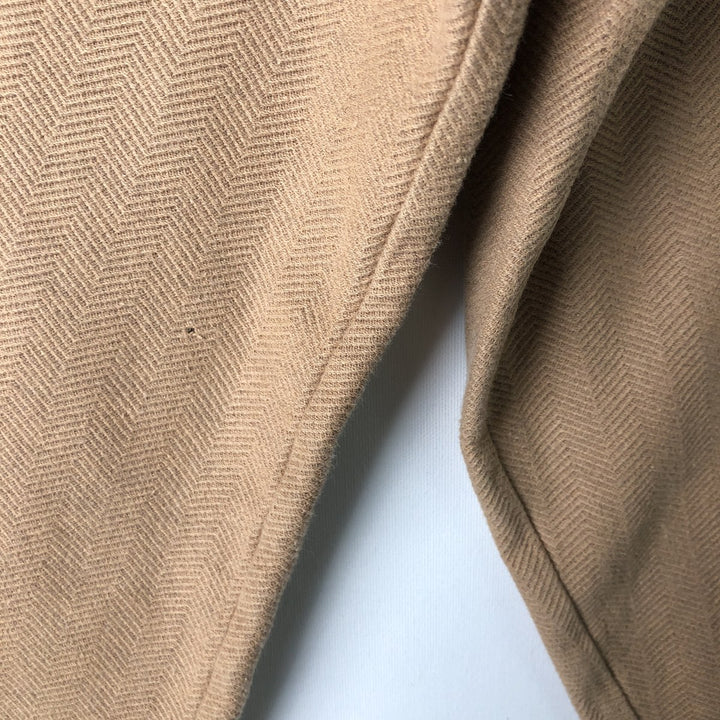 Ralph Lauren POLO GOLF herringbone long-sleeved polo shirt, men's size M Pima Cotton Camel type Vintage Second Hand
