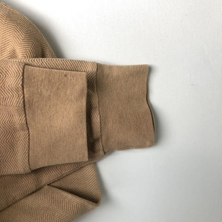 Ralph Lauren POLO GOLF herringbone long-sleeved polo shirt, men's size M Pima Cotton Camel type Vintage Second Hand