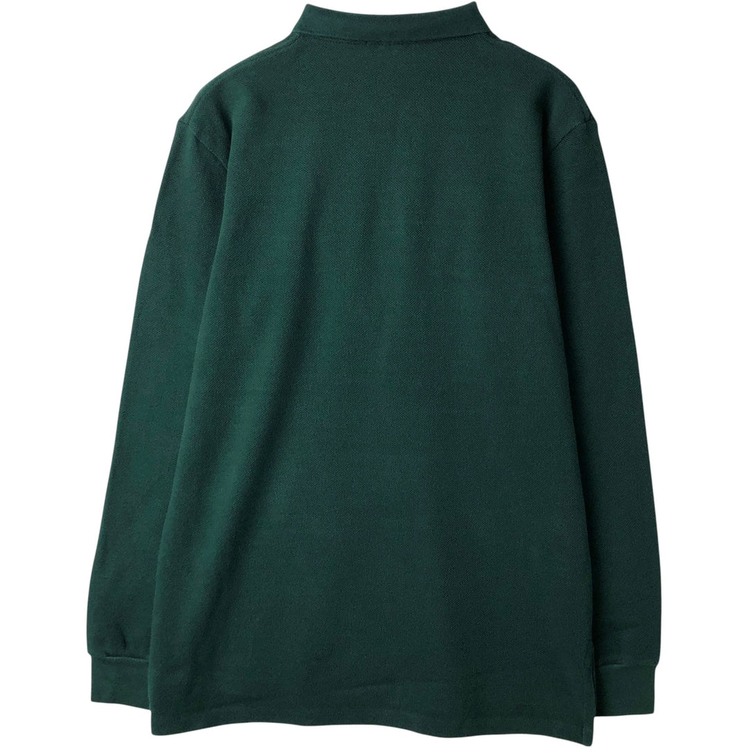 Ralph Lauren POLO by Ralph Lauren long sleeve polo shirt, men's size L cotton Green type dark green Vintage Second Hand