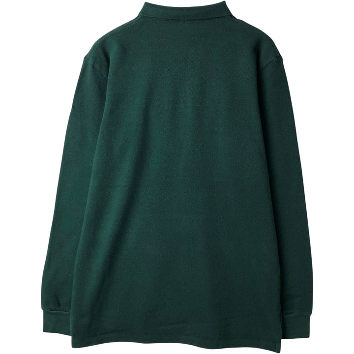 Ralph Lauren POLO by Ralph Lauren long sleeve polo shirt, men's size L cotton Green type dark green Vintage Second Hand