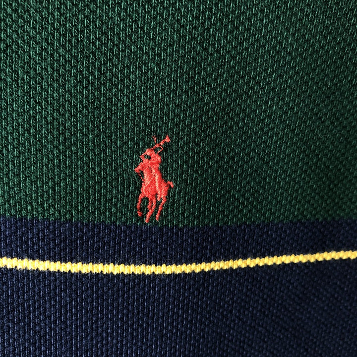 Ralph Lauren POLO by Ralph Lauren long sleeve polo shirt, men's size L cotton Green type dark green Vintage Second Hand