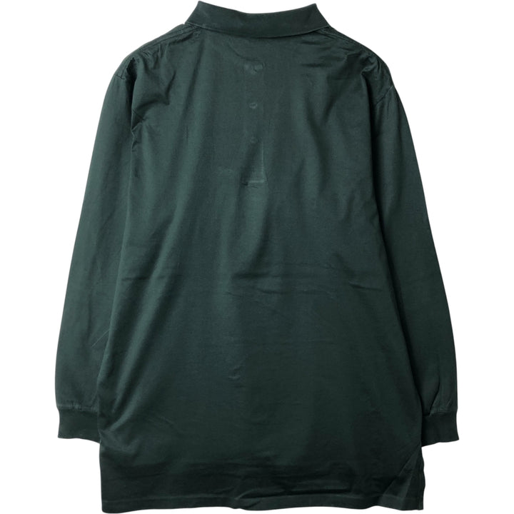 Ralph Lauren POLO GOLF Long sleeve polo shirt for men, size L cotton Green type dark green Vintage Second Hand