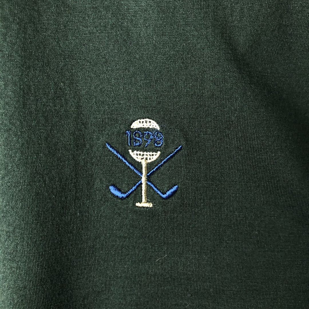 Ralph Lauren POLO GOLF Long sleeve polo shirt for men, size L cotton Green type dark green Vintage Second Hand