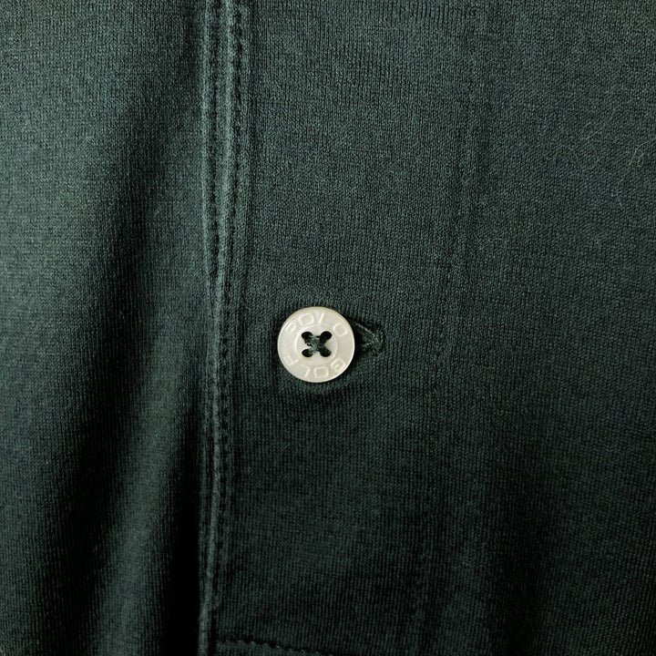 Ralph Lauren POLO GOLF Long sleeve polo shirt for men, size L cotton Green type dark green Vintage Second Hand