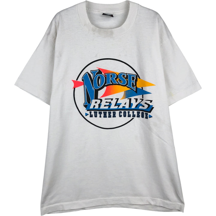 90'S Screen Stars Best College T-Shirt, Made in USA, Men's Size Large, Vintage cotton white type Vintage Second Hand
